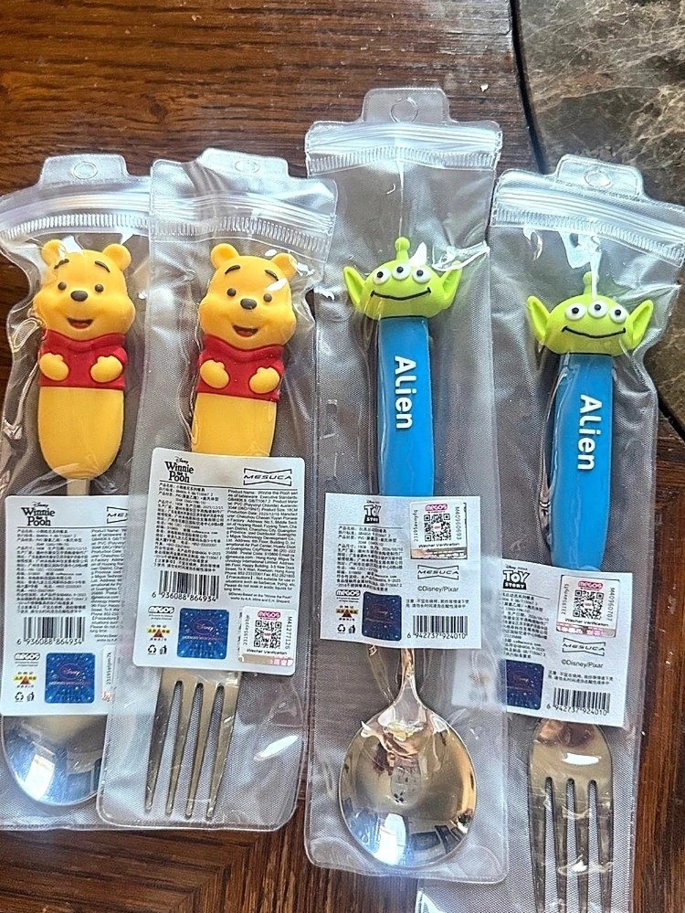 Disney Mesuca Winnie the Pooh and Toy Story Alien Tableware Set Blue & Yellow